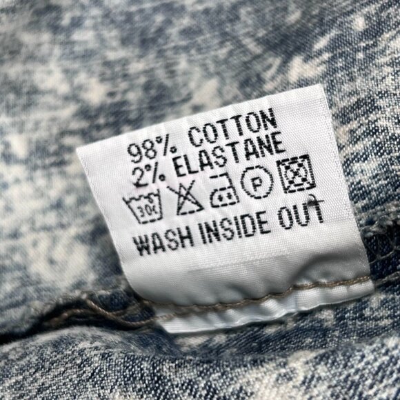 Acid Washed Cropped Jacket Denim SZ 12 Designed by Cosmic‎ Belted Punk 80's - Picture 5 of 16